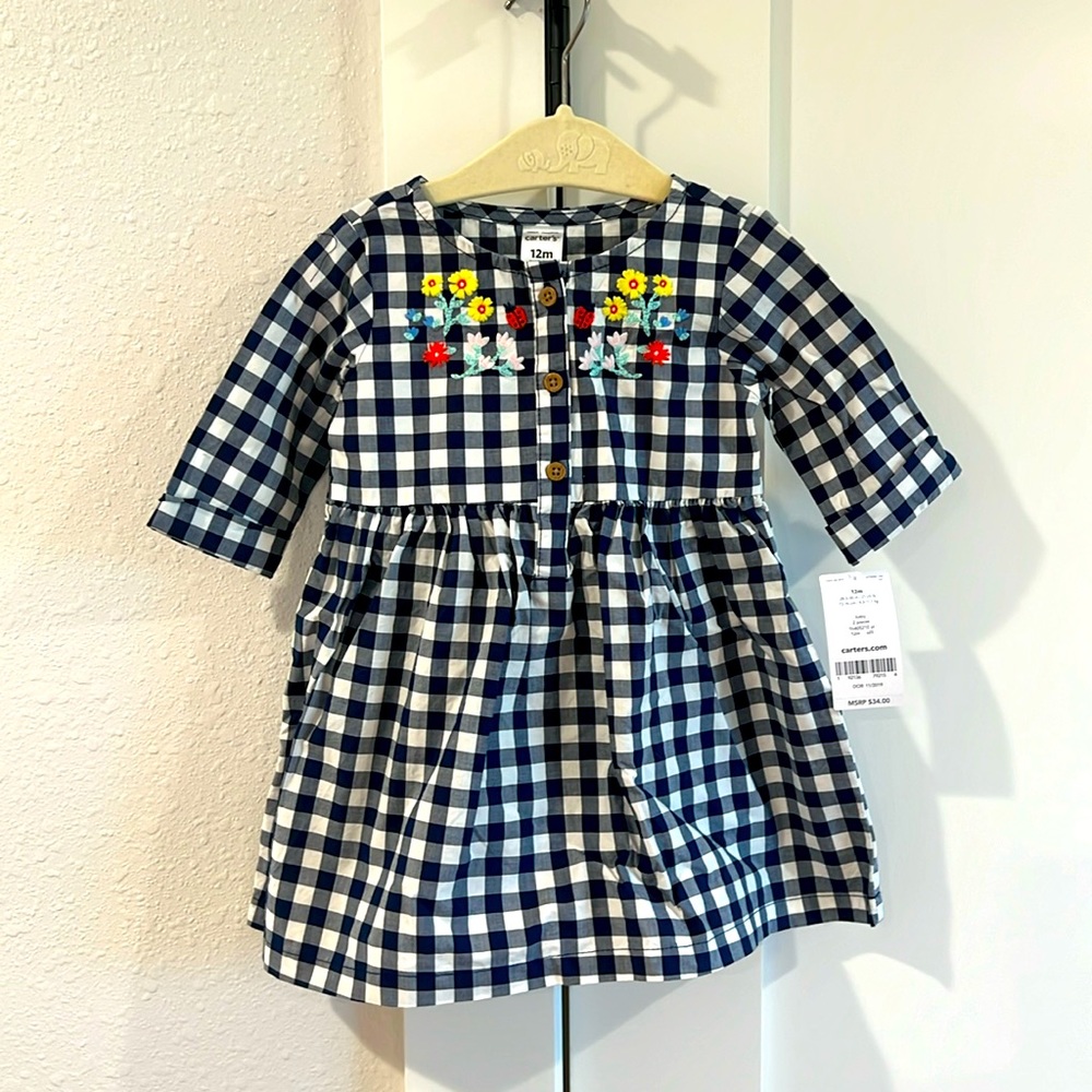 NWT Carters gingham dress and bloomers